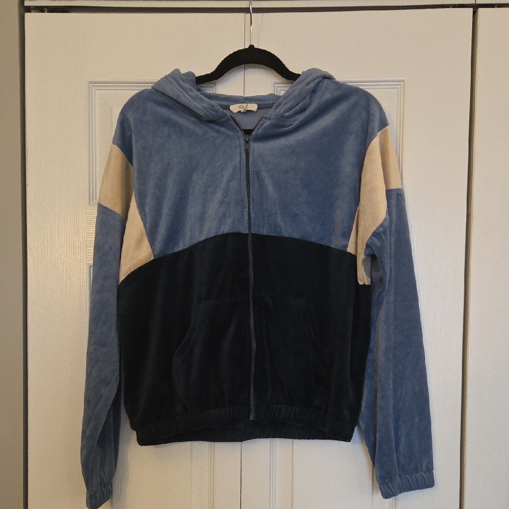 Easel Blue Zip-Up Hoodie